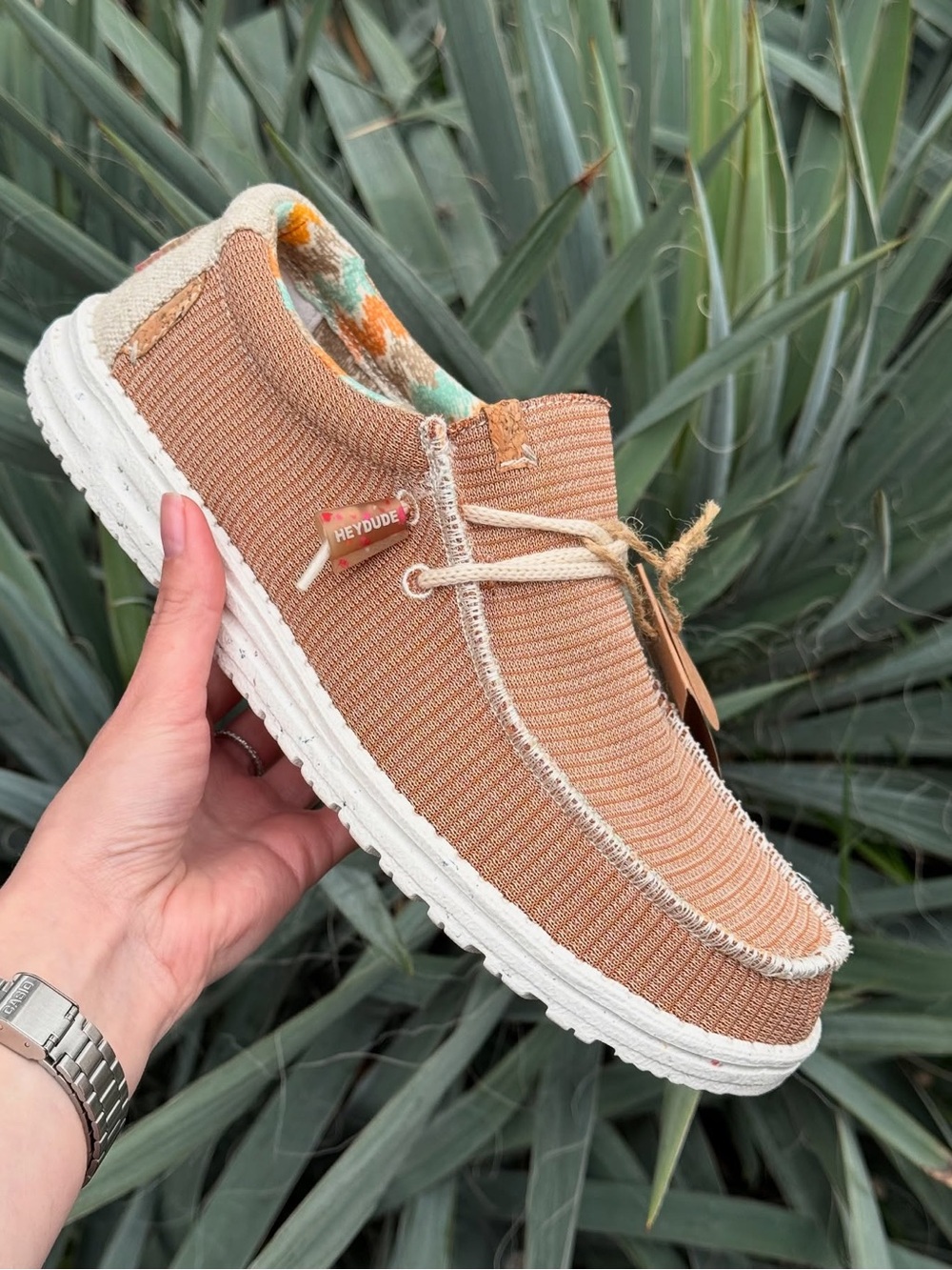 Hey Dude Tan Knit Slip-On Loafers